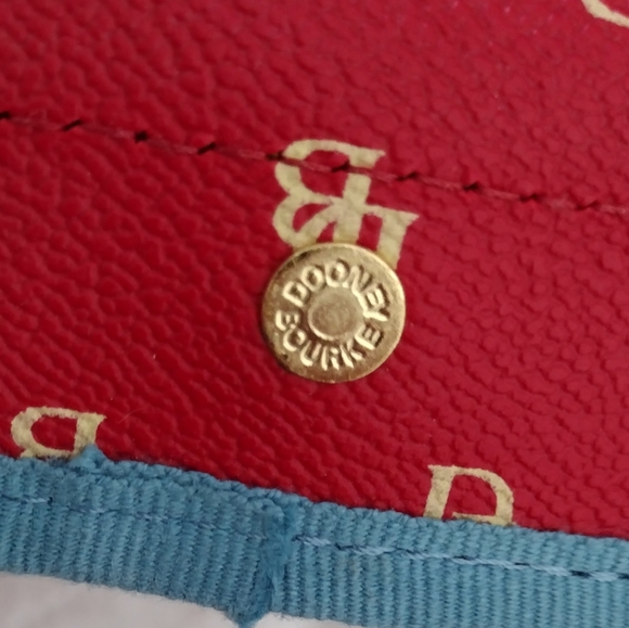 Dooney & Burke Red Signature Coated Canvas with Leather Handles and Trim. - Picture 5 of 15